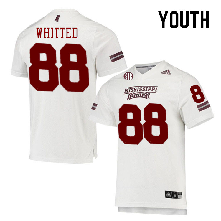 Youth #88 Jacorey Whitted Mississippi State Bulldogs College Football Jerseys Stitched-White